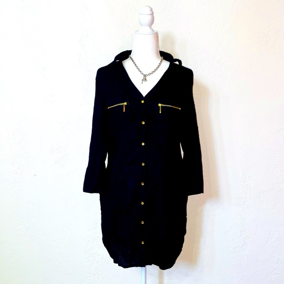 Guess Long Sleeve Shirt Dress - Picture 3 of 7